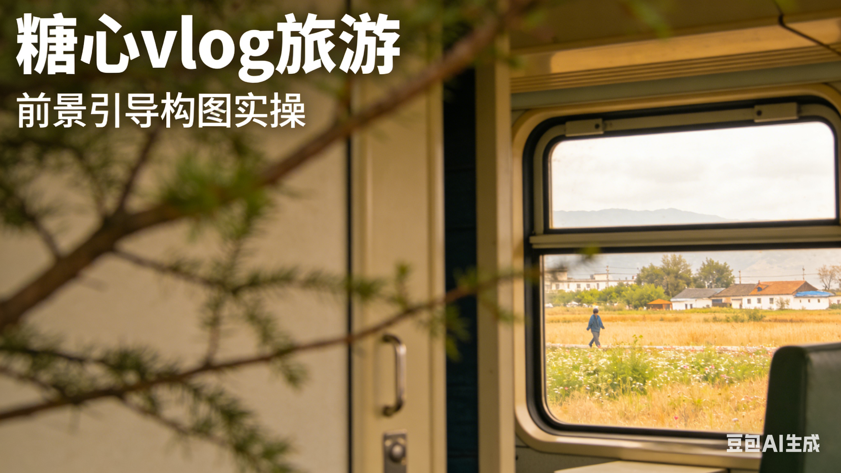 糖心vlog旅游 - 前景引导构图实操，用树枝/门框/车窗作为前景突出主体风景